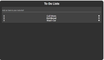 screenshot of todo app